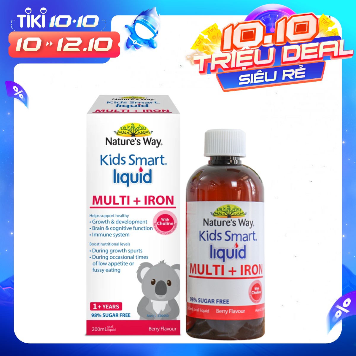 Siro Uống Nature's Way Kids Smart Liquid Multi + Iron Hỗ Trợ Nâng Cao Sức Đề Kháng Cho Trẻ 200ml