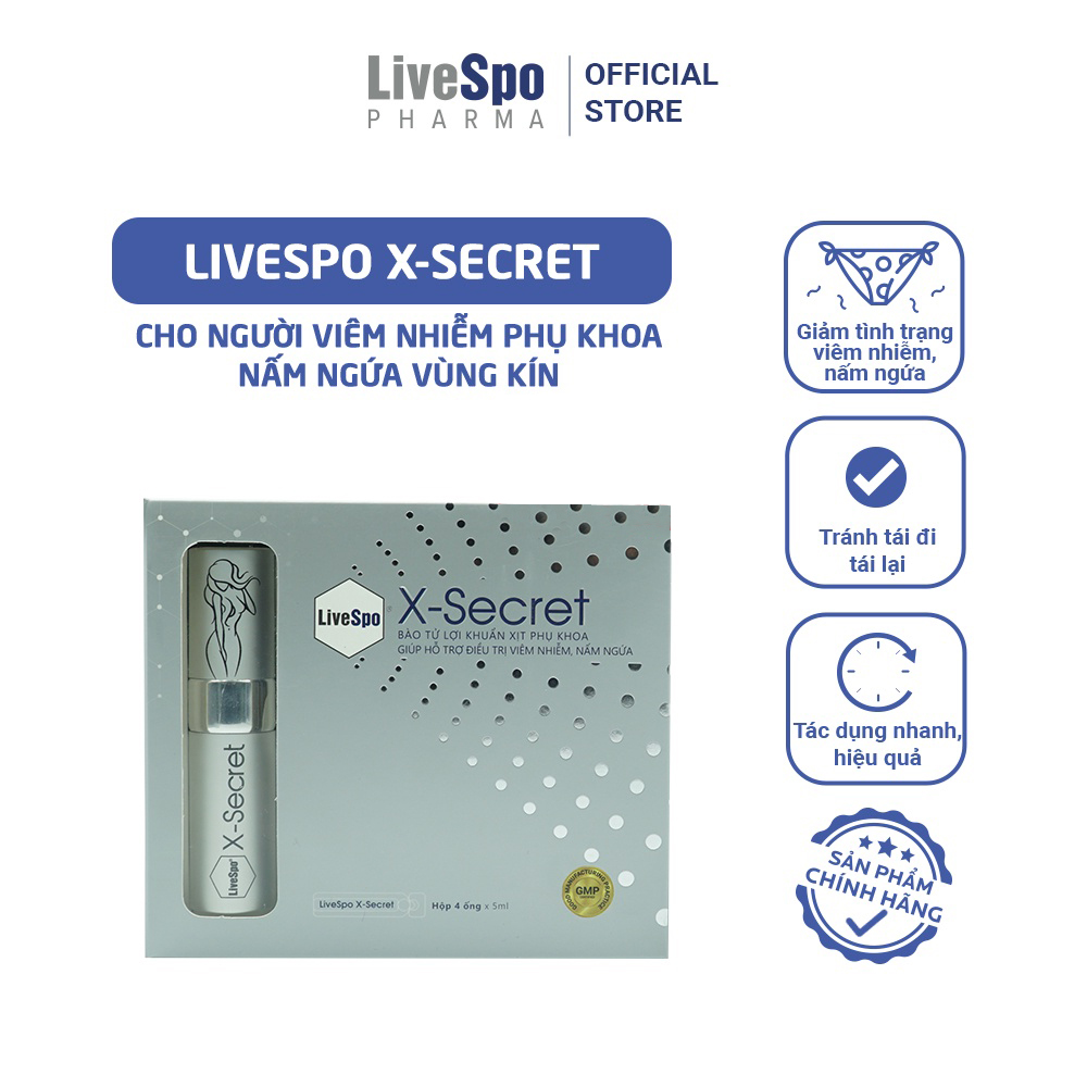 Dung dịch vệ sinh phụ nữ dạng xịt LiveSpo XSecret hỗ trợ khử mùi và cân bằng PH vùng kín