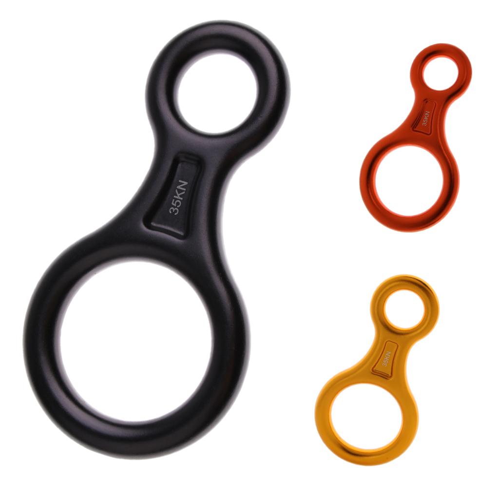 2x35KN Figure 8 Shape Descender Rock Climbing Rappel Belay Device Gray