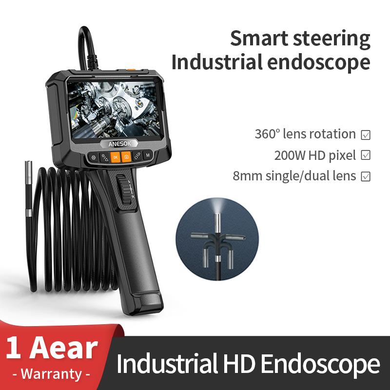 Máy nội soi đường ống S10 Ống kính kép 360 ° Máy nội soi có thể điều khiển công nghiệp camera độ nét cao bảo dưỡng ô tô phát hiện động cơ