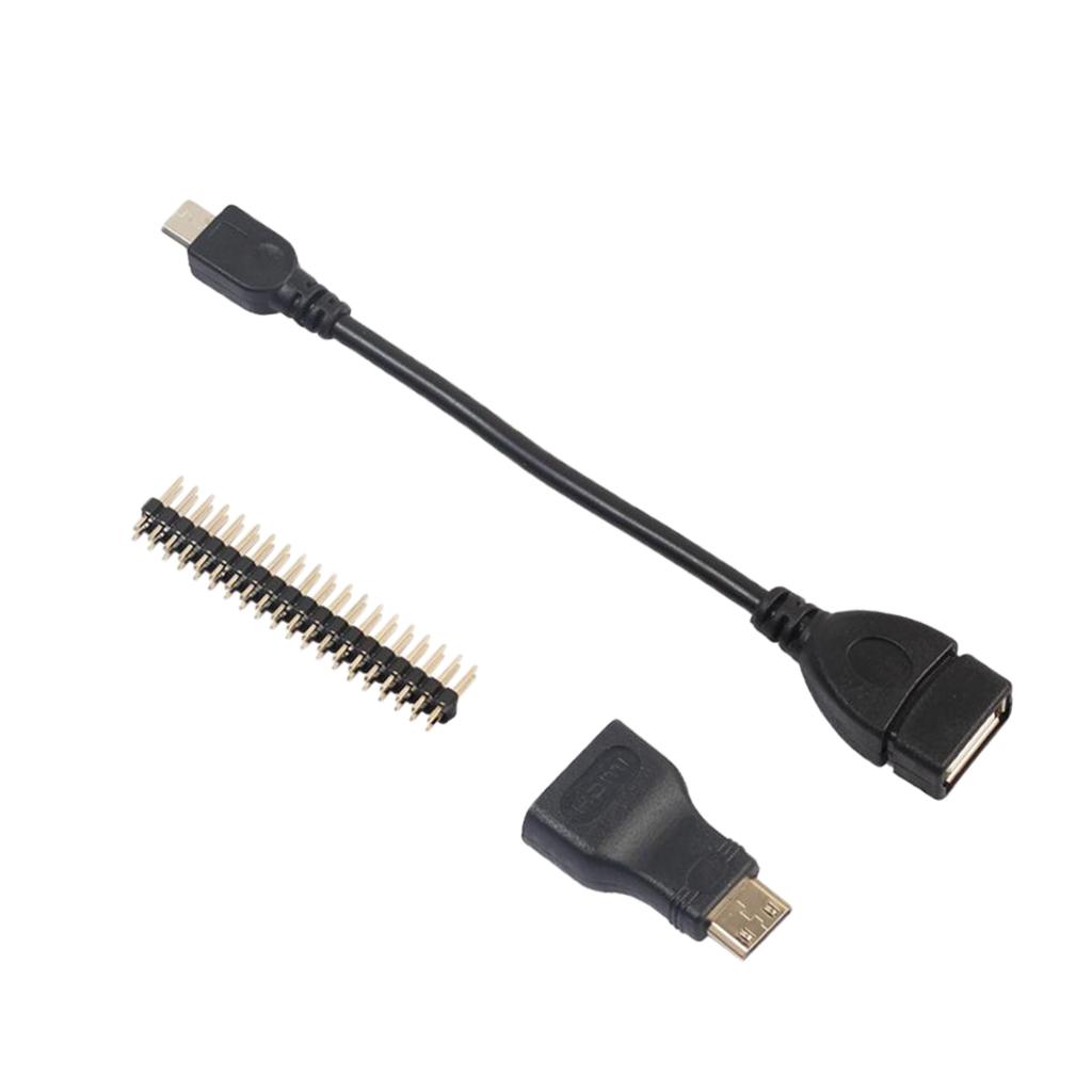 Raspberry Pi Zero Kit Mini HDMI To HDMI Adapter+Micro USB Cable+GPIO Header