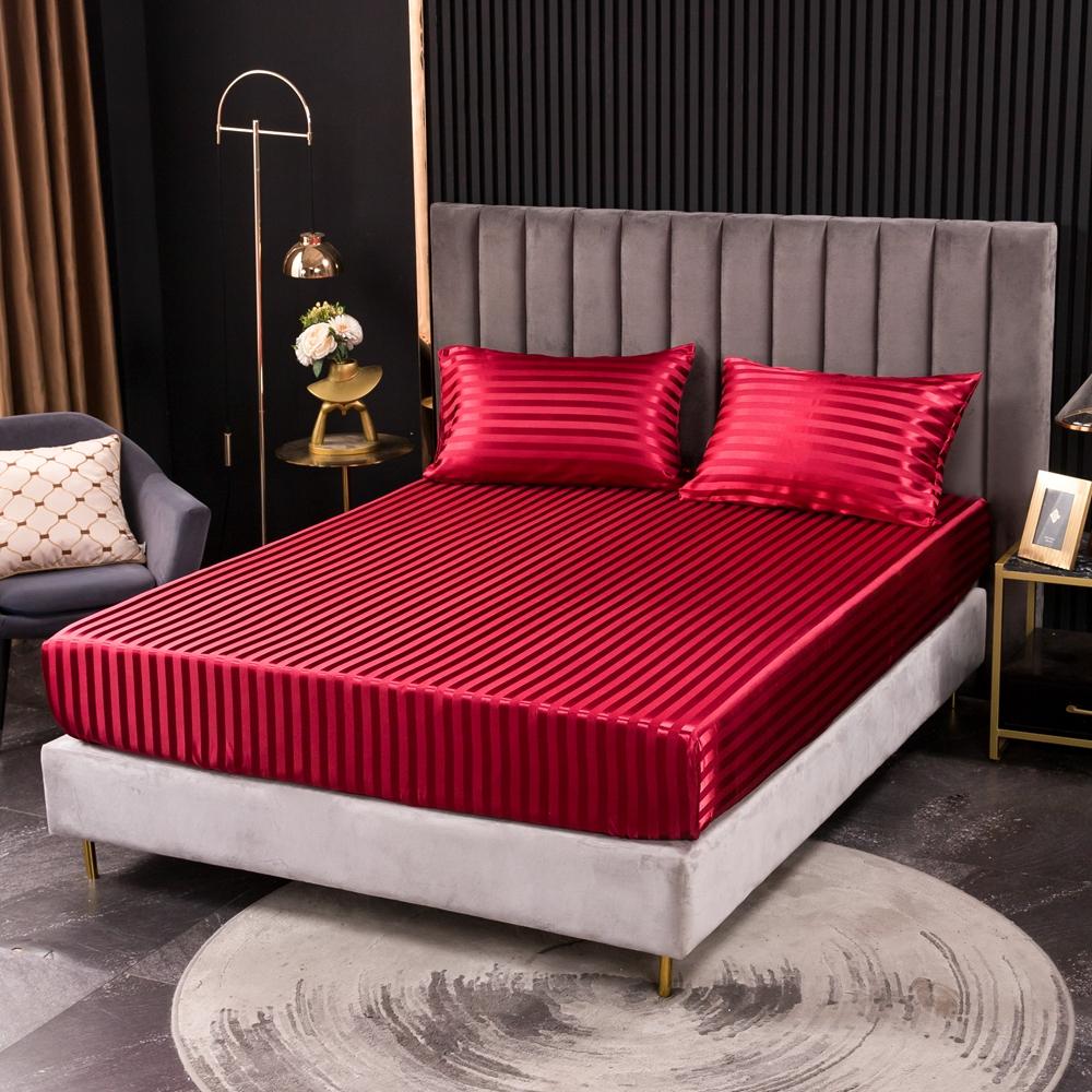 Sang Trọng Nữ Hoàng Vương Kích Thước Bộ Chăn Ga Gối Bọc Satin Lụa Trang Bị Tấm Nệm Ngủ Nắp Bảo Vệ Sinh Đôi Nữ Hoàng Bộ Chăn Ga Gối Không Vỏ Gối