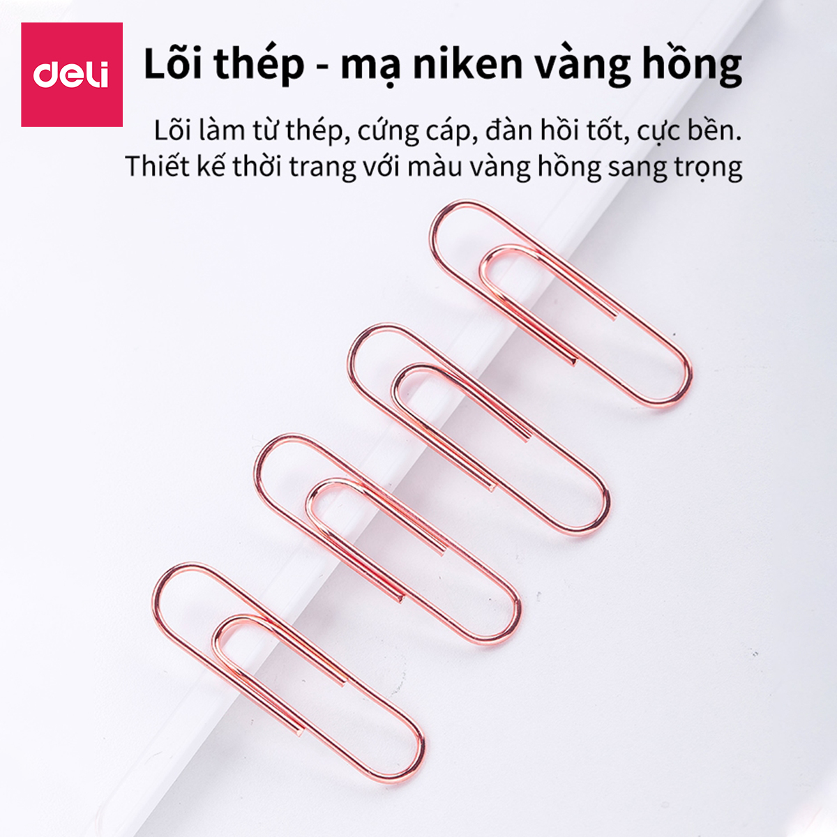 Ghim Vòng Deli - Mạ Vàng Hồng - 160 Chiếc /1 Hộp - 78510