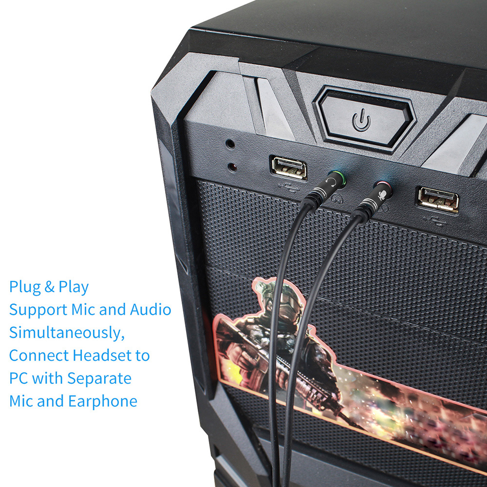 Dây Cáp Micrô Mạ Vàng M4 3.5mm Y Splitter 1 Female Sang 2 Male Dành Cho PC