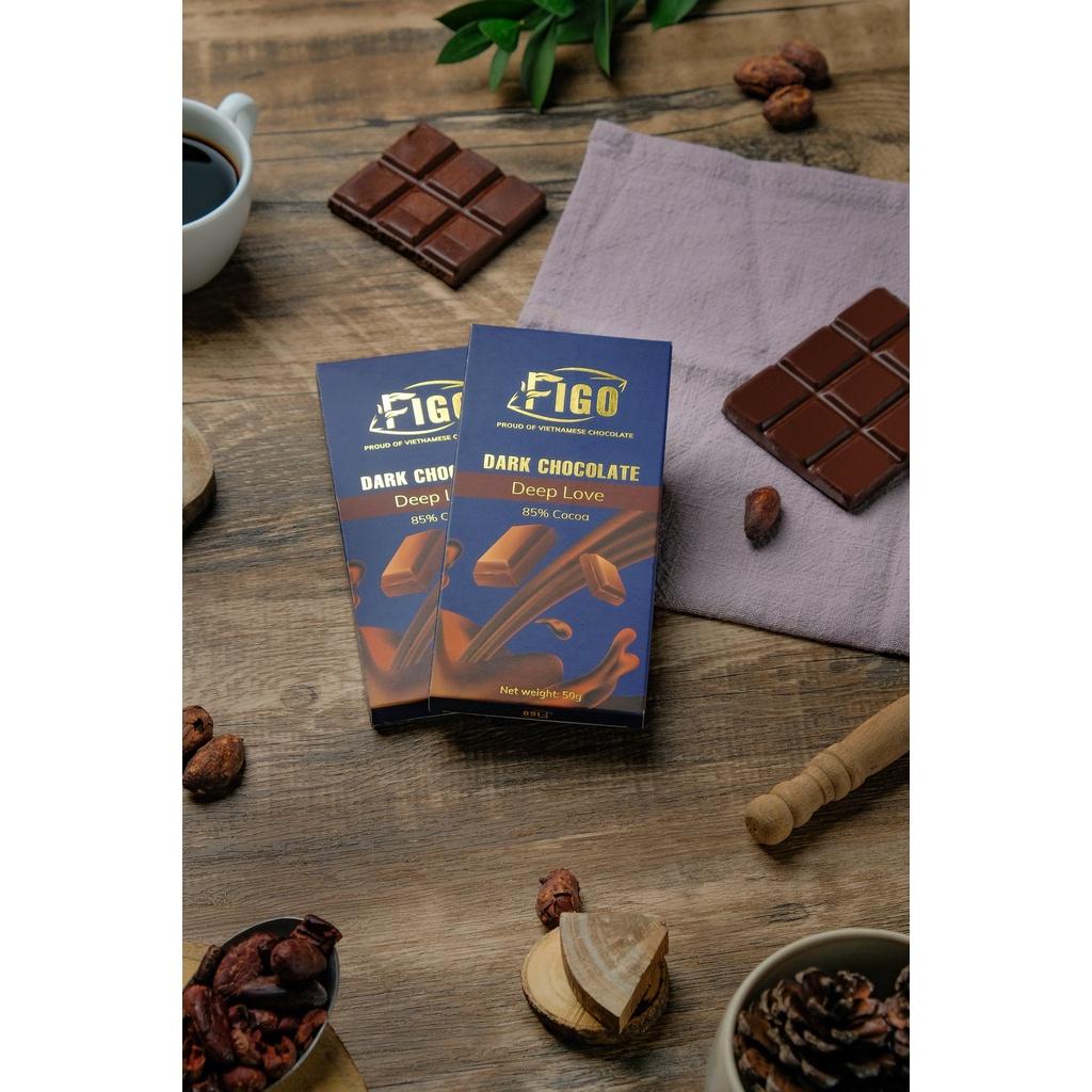 COMBO Dark Chocolate nguyên chất 100%, 85%, 70% cacao 50g/100g FIGO