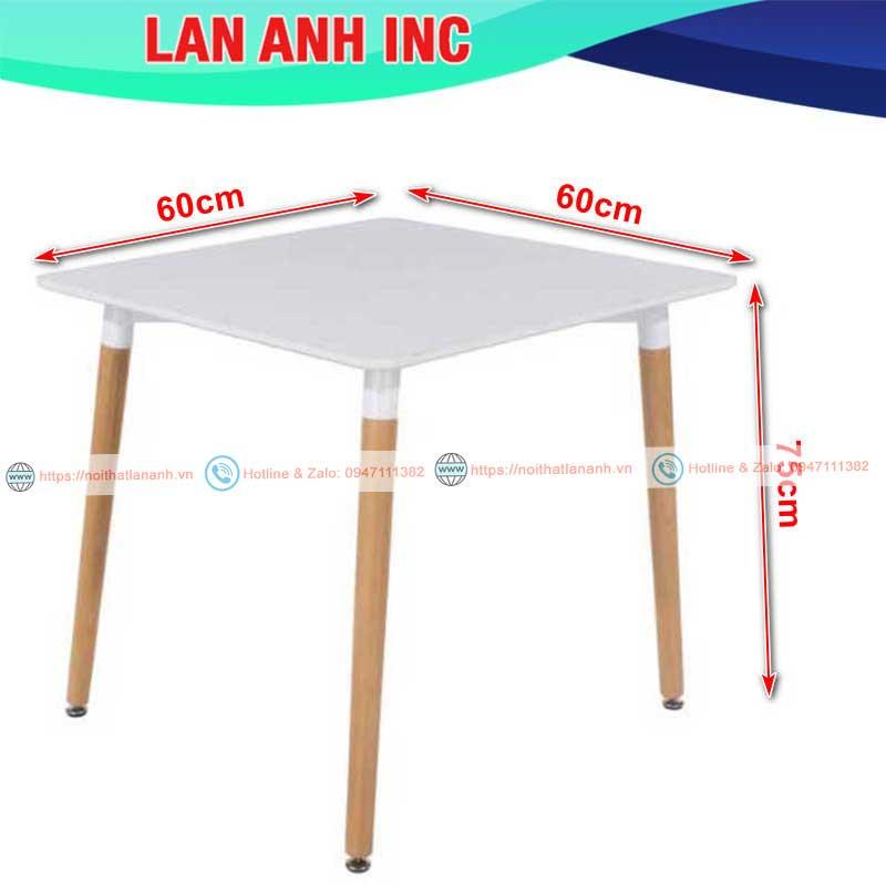 Bàn ăn cafe gỗ vuông hiện đại nhập khẩu giá rẻ Eames LAB07