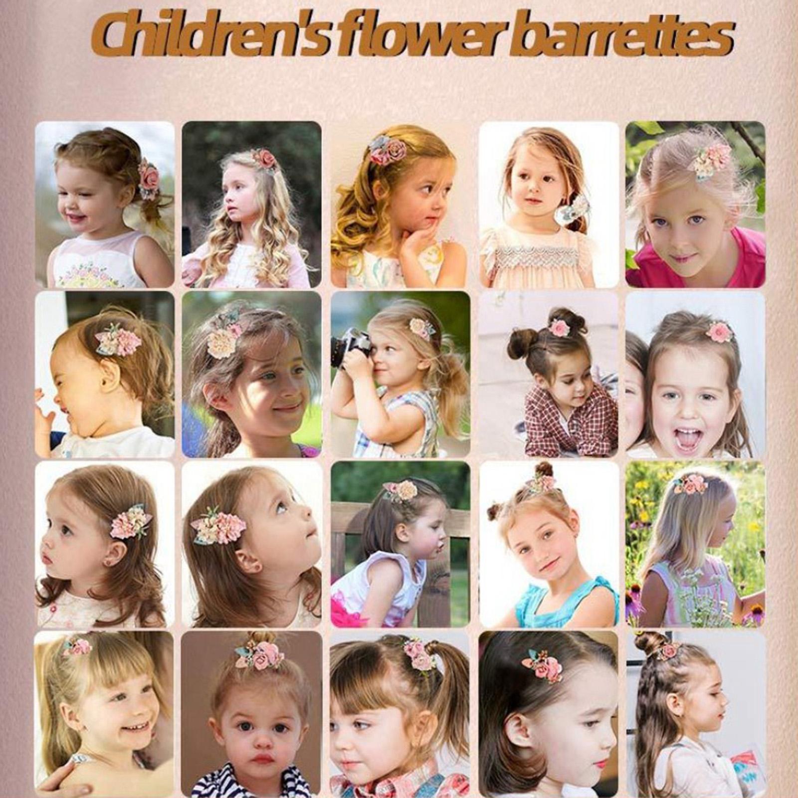 3x Baby Girl Bows Flowers Infant Hairpins Headwear Hair Clips
