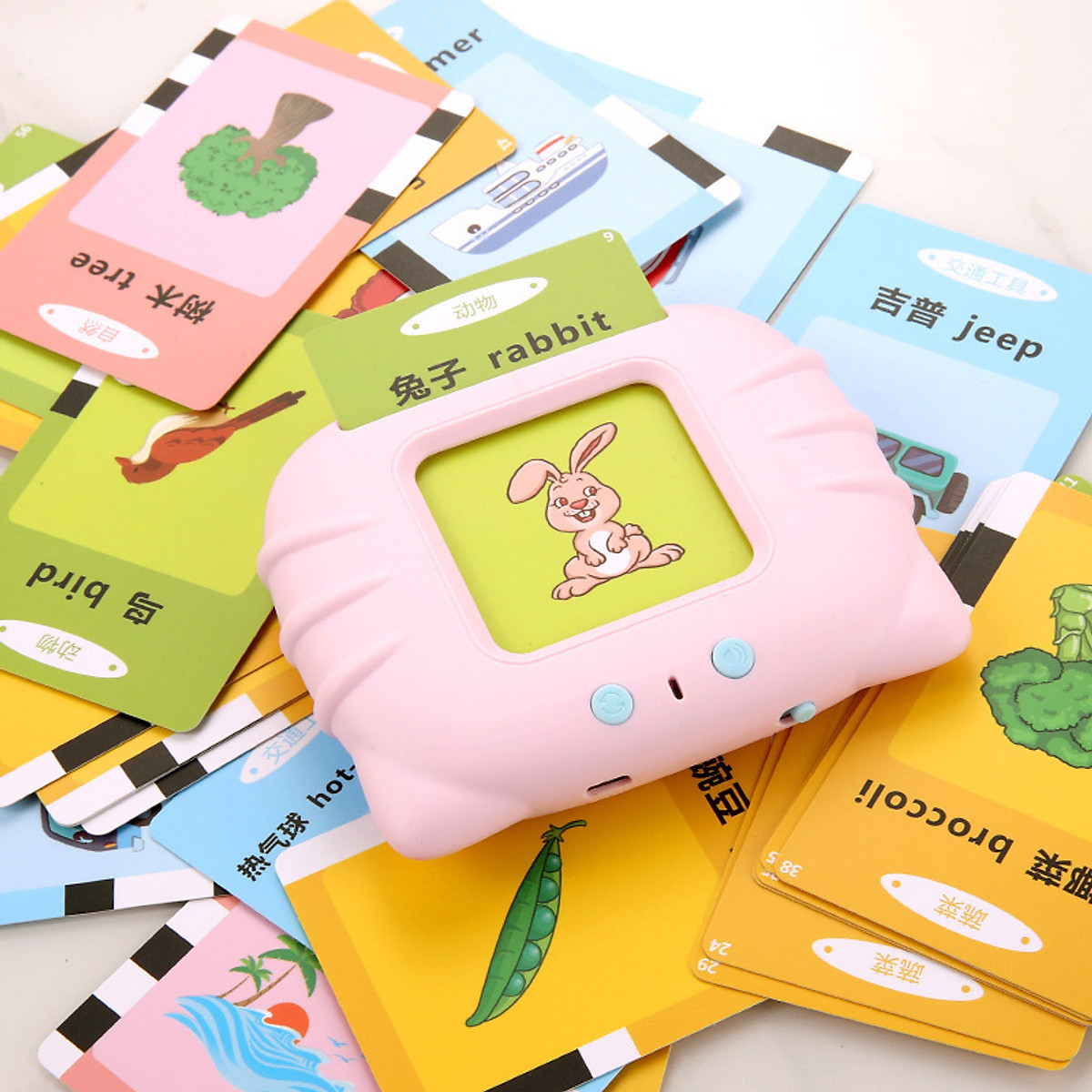 Đồ Chơi Máy Đọc Thẻ  Flashcard Song Ngữ Anh Việt 255 Thẻ 510 Từ Vựng Giáo Dục Sớm Cho Bé