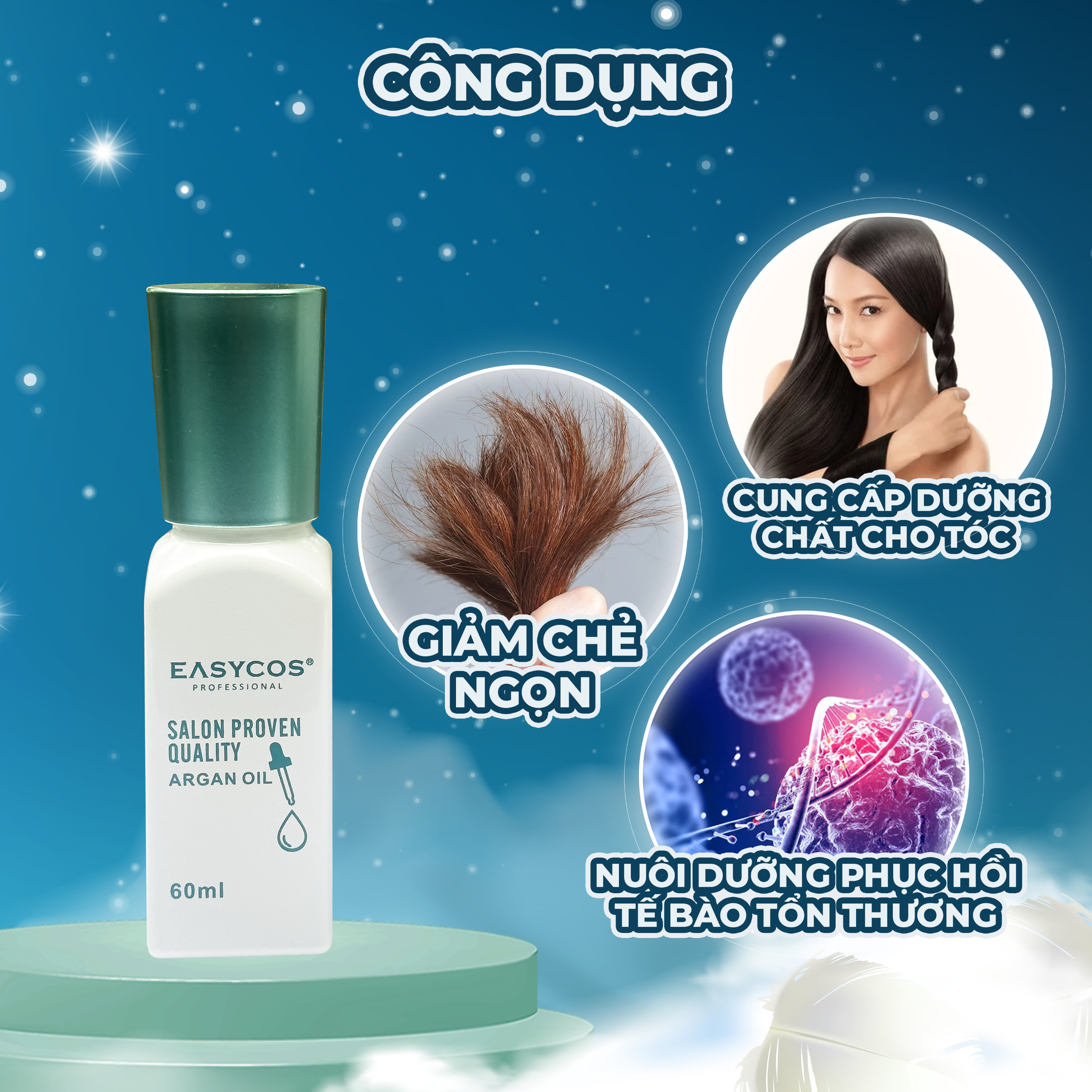 Serum Dưỡng Tóc Easycos 60ml giúp chăm sóc và nuôi dưỡng mái tóc chắc khỏe