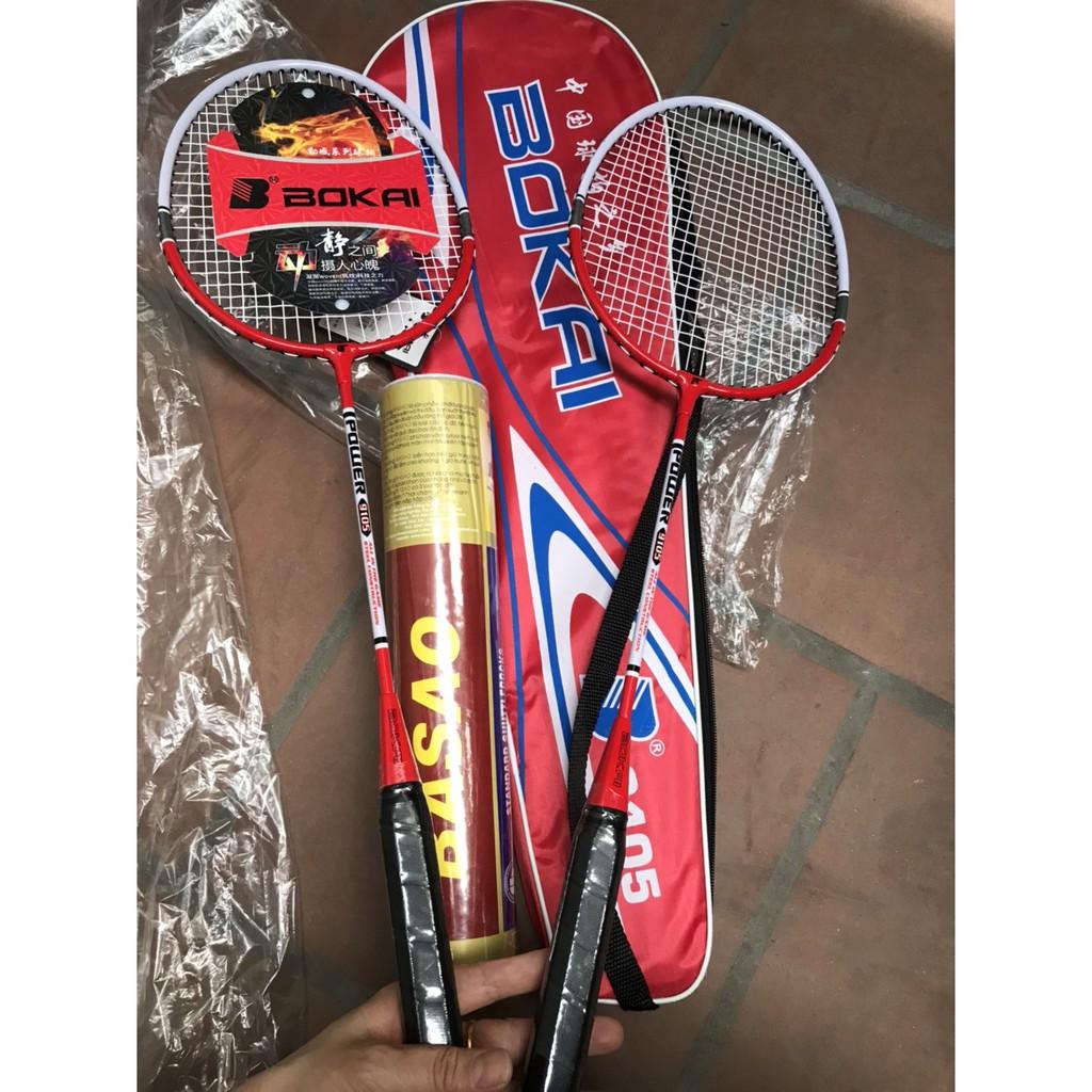 Combo bộ 2 cây Vợt Cầu Lông Bokai 9105 màu vàng và đỏ tặng ngay hộp Cầu Ba Sao 10 quả