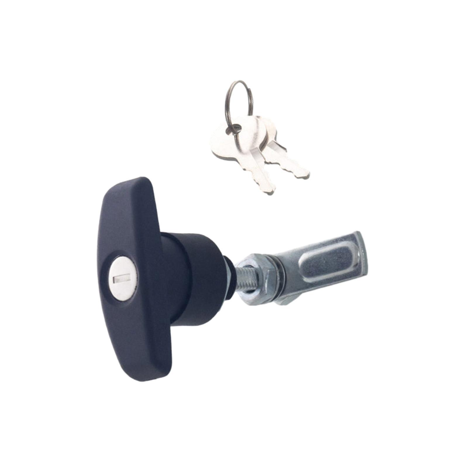 T Handle Door Lock Latch, Shed Door Lock with Keys, Heavy Duty Locking Latch for Trailer, Tool Case, Distribution Box