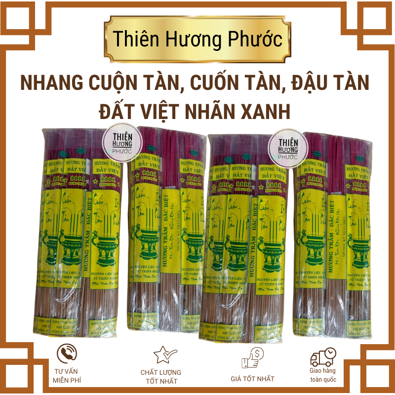 Nhang cuốn tàn Đất Việt nhãn xanh 40cm