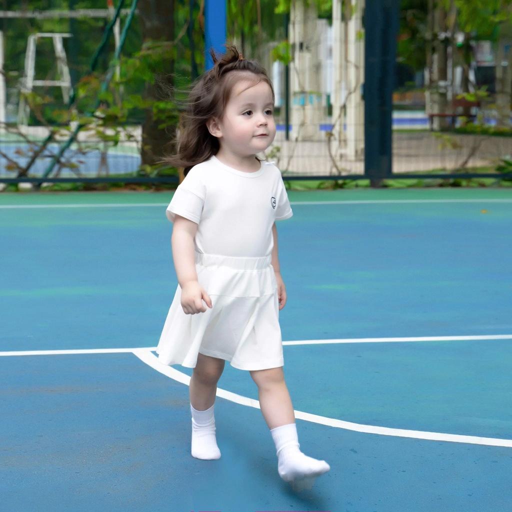 Váy xếp ly Polo Bu baby cho bé - Trắng