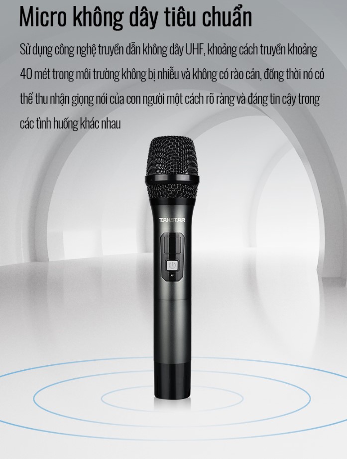 Loa trợ giảng Takstar WDA-500, tặng kèm 1 tay mic không dây, công suất max 40W, thích hợp cho Giảng dạy, biểu diễn ngoài trời, hàng chính hãng