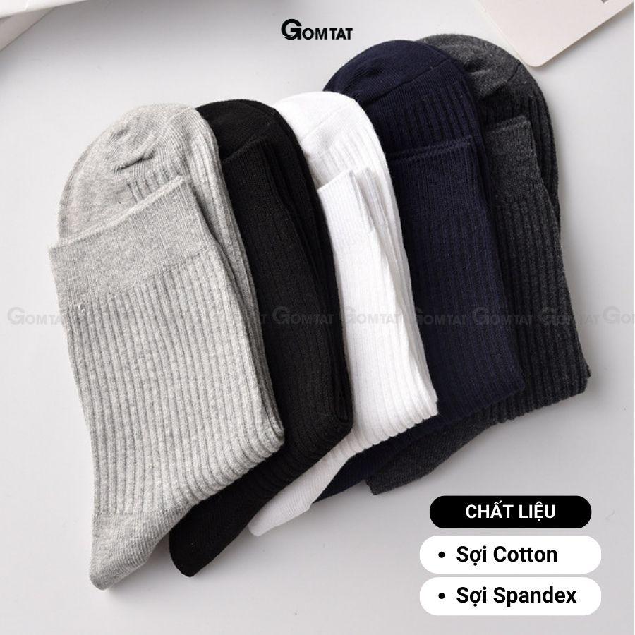 Tất cổ cao nam nữ trơn màu chất liệu cotton cao cấp, vớ cao cổ unisex hút ẩm thoáng khí, êm chân -CAOTRON-FIVE-2001-1DOI