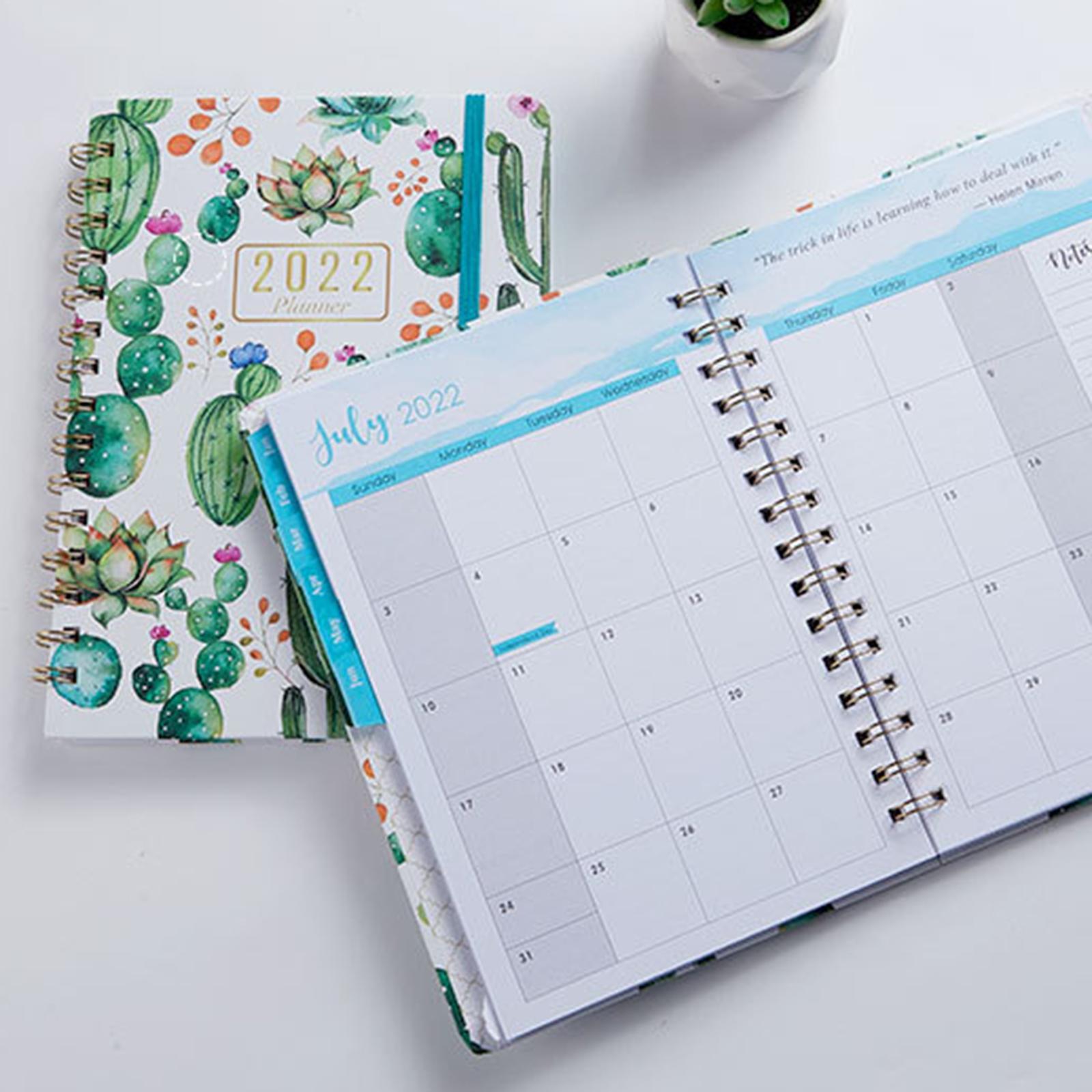 2022 Agenda Spiral Organizer Notebook Daily Monthly Yearly Agenda Diary for School Stationry