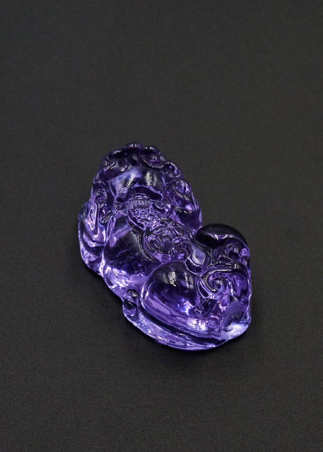 Mặt dây Tỳ Hưu đá Topaz tím Tài Lộc - mạng Hỏa