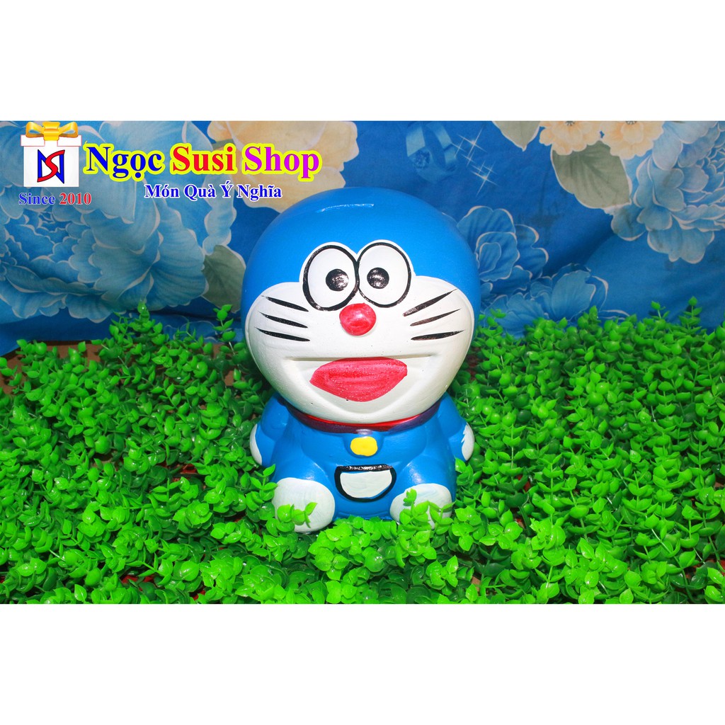 ỐNG HEO ĐẤT TIẾT KIỆM ĐÔRÊMON DORAEMON CHO BÉ - NGẪU NHIÊN MÀU