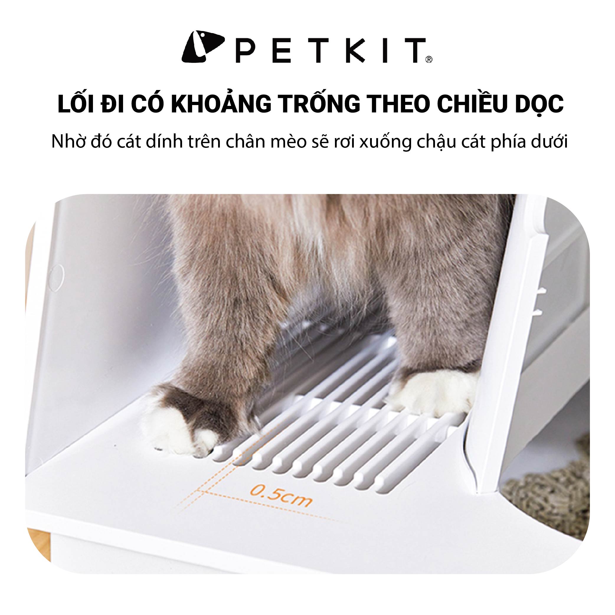 Nhà Vệ Sinh Cao Cấp Cho Mèo White Villa Petkit Kín Đáo, Chống Văng Cát, Khử Mùi Hiệu Quả