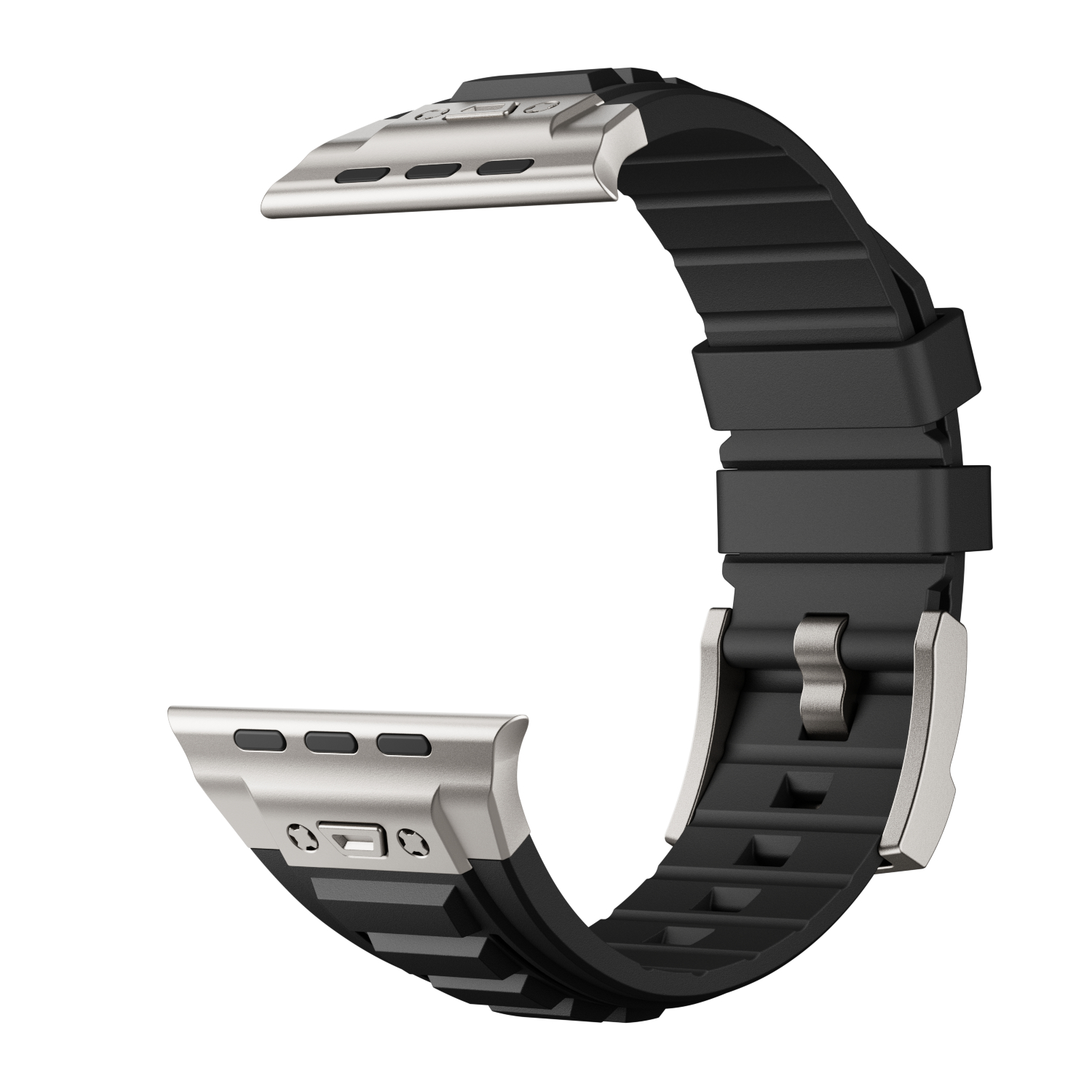 Dây Silicone Đầu Nối Kim Loại Tactical Style cho Apple Watch Ultra 1/2 & Apple Watch Series 4/5/6/7/8/9/SE/10 Size 44/45/46/49mm - Hàng Chính Hãng