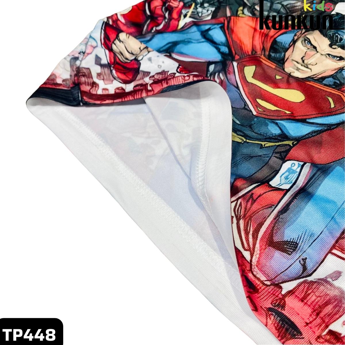 Đồ Bộ Thun Lạnh Có Tay In 3D cho bé trai hình Superman 