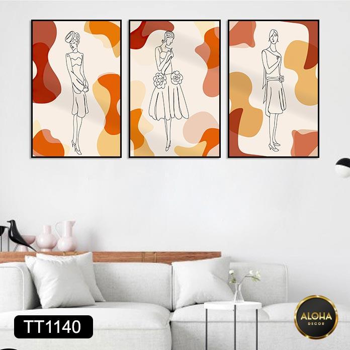 Set 3 tranh canvas treo tường tối giản tặng khung tranh trang trí - Tranh treo tranh nghệ thuật phòng khách, phòng ngủ