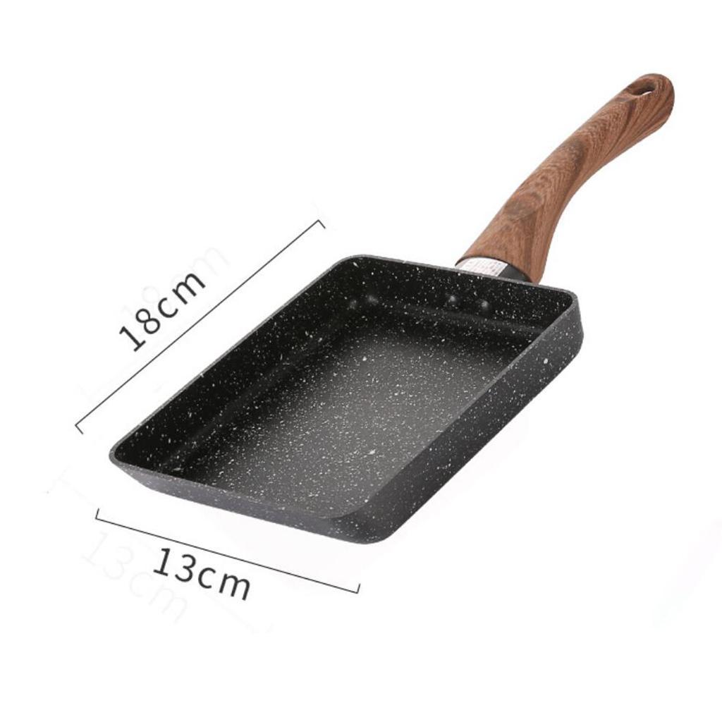 2X Japanese Non-Stick Fry Pan Skillet Tamagoyaki Sandwich Cookware 5"x7" Black