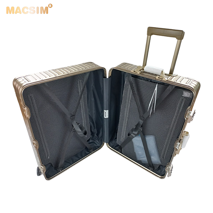 Vali hợp kim nhôm nguyên khối MS1104 Macsim cao cấp màu ti - gold cỡ 29 inches