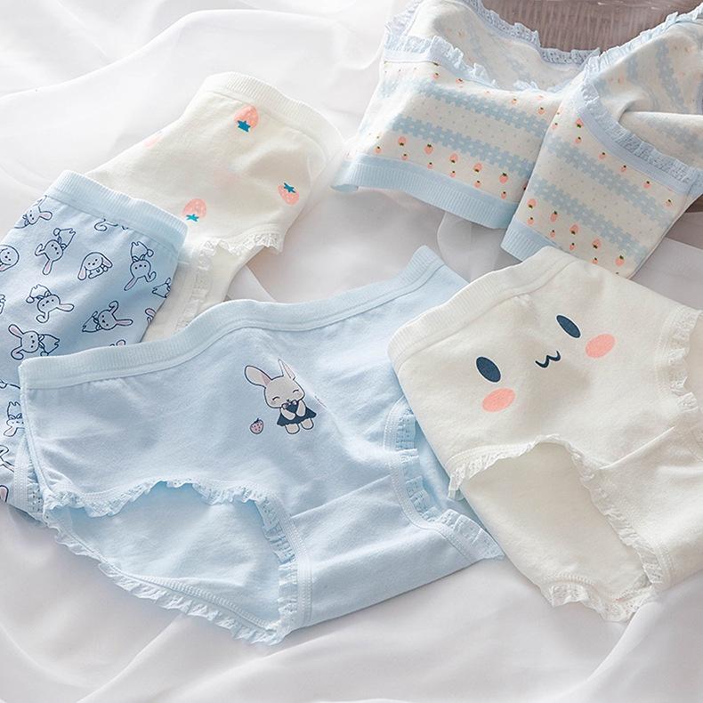 Quần Lót Nữ Cotton Kháng Khuẩn Hình Thỏ-Dâu Tây Ngang Eo Thời Trang . Hàng Loại Đẹp.