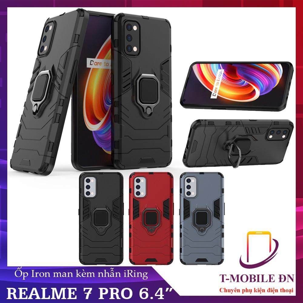 Ốp lưng cho Realme 7 7i 7 Pro C17 iron man chống sốc kèm nhẫn xoay chống xem video bảo vệ camera