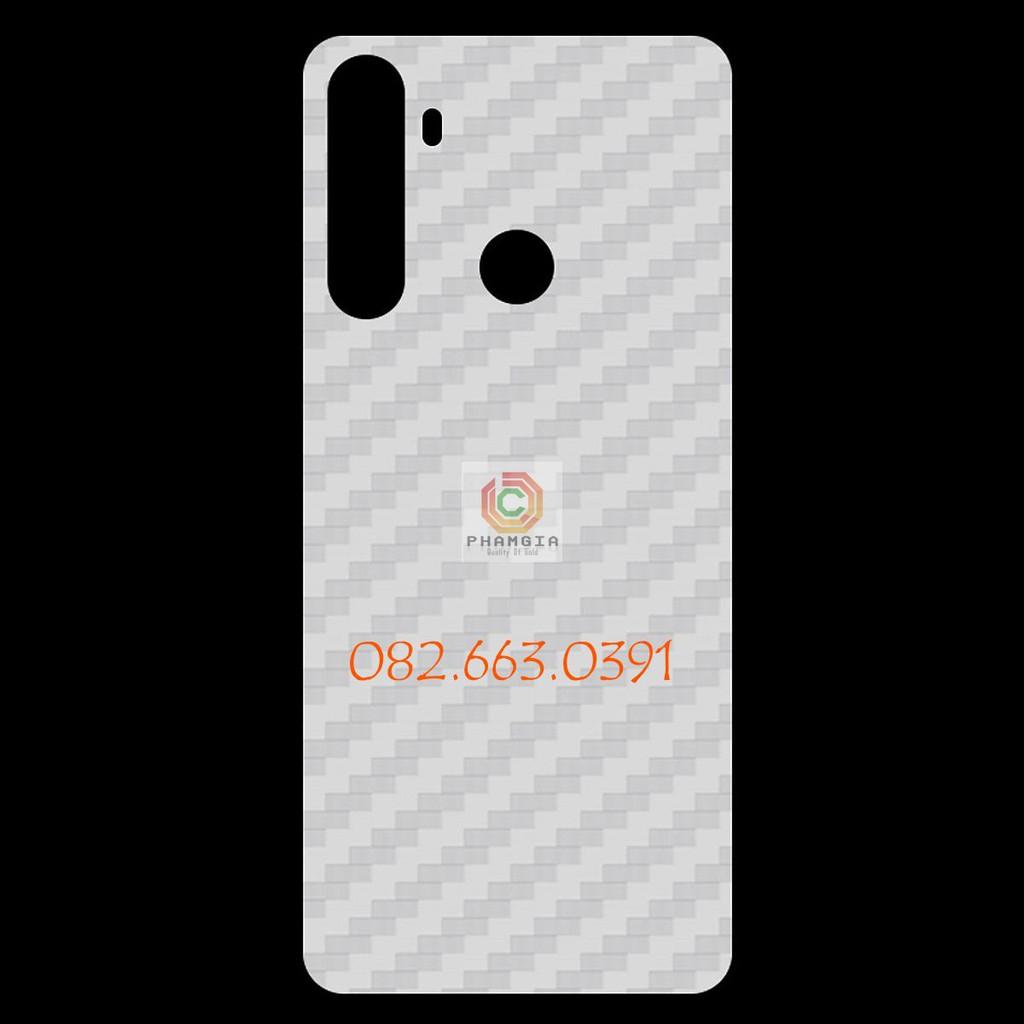 Dán mặt lưng skin carbon dành cho Realme - vân nổi 3D trong