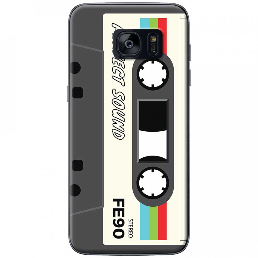 Ốp lưng dành cho Samsung Galaxy S7 Edge mẫu Cassette xám trắng