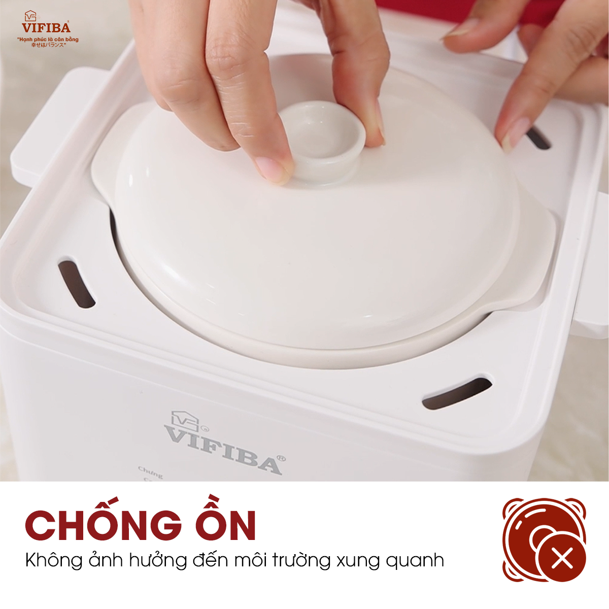 Nồi Nấu Chậm Đa Năng VIFIBA Kèm Hấp Hàng Chính Hãng, 8 Chức Năng Nấu, Nồi Cho Bé Ăn Dặm, Nấu Cháo, Hầm, Hấp,....