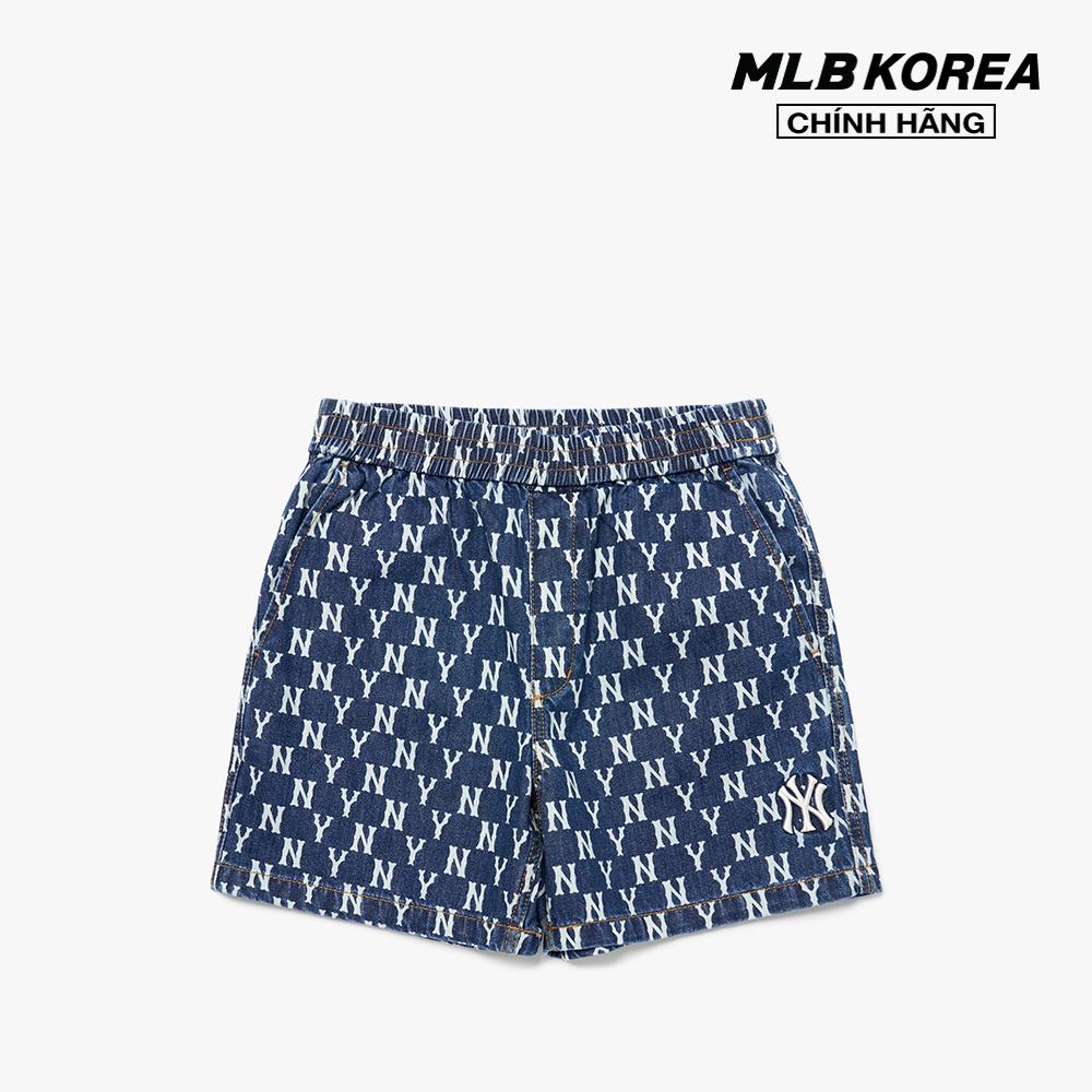 MLB - Quần shorts jeans lưng thun Monogram 3ADPM4023