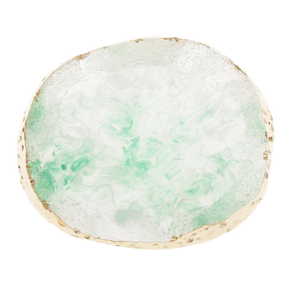 8x Imitation Agate Nail Art Palette Drink Coaster Cup Mat Decors Green