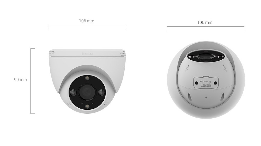 Camera Wifi Ezviz Dome H4 2K 3MP, Ốp Trần Cố Định, Đàm Thoại 2 Chiều - Hàng chính hãng