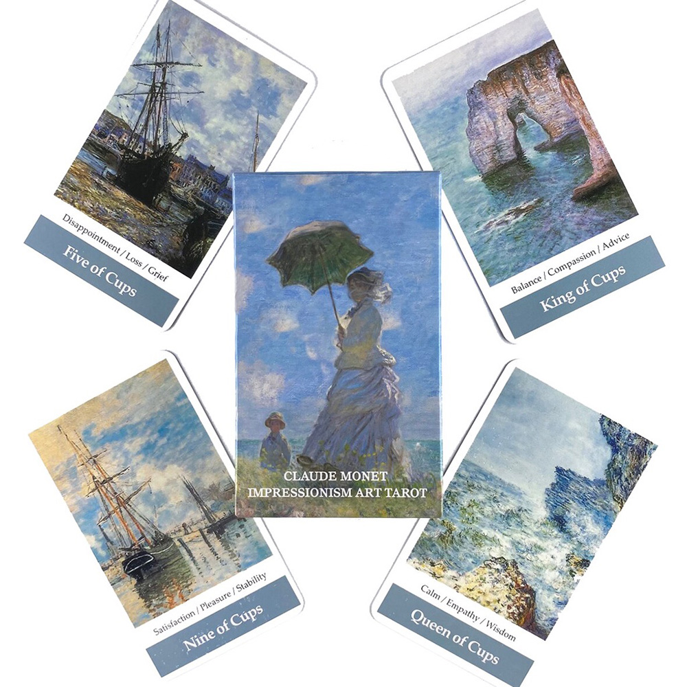 [Size Gốc] Bộ Bài Tarot Claude Monet Impressionism Art 78 Lá Bài Tặng Đá Thanh Tẩy