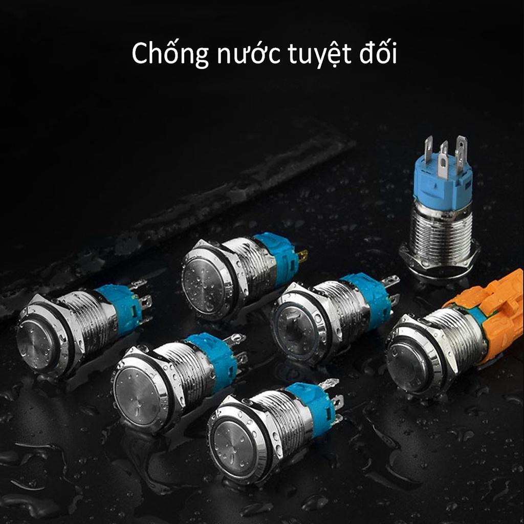Công tắc Self-Lock 19mm, Nút nhấn tự khóa có đèn LED , Vỏ Inox chống nước, Chịu nhiệt