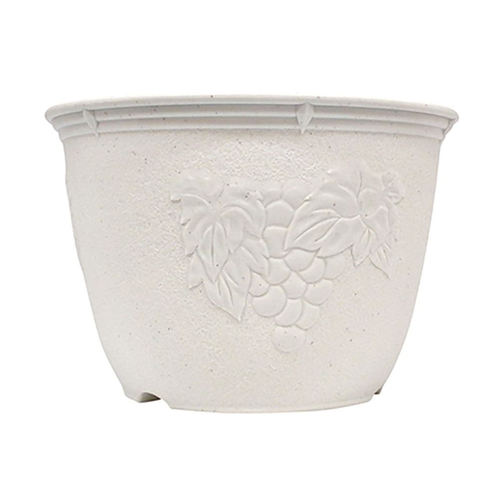 Bộ 3 chậu hoa tròn màu trắng 21cm - Hàng nội địa Nhật