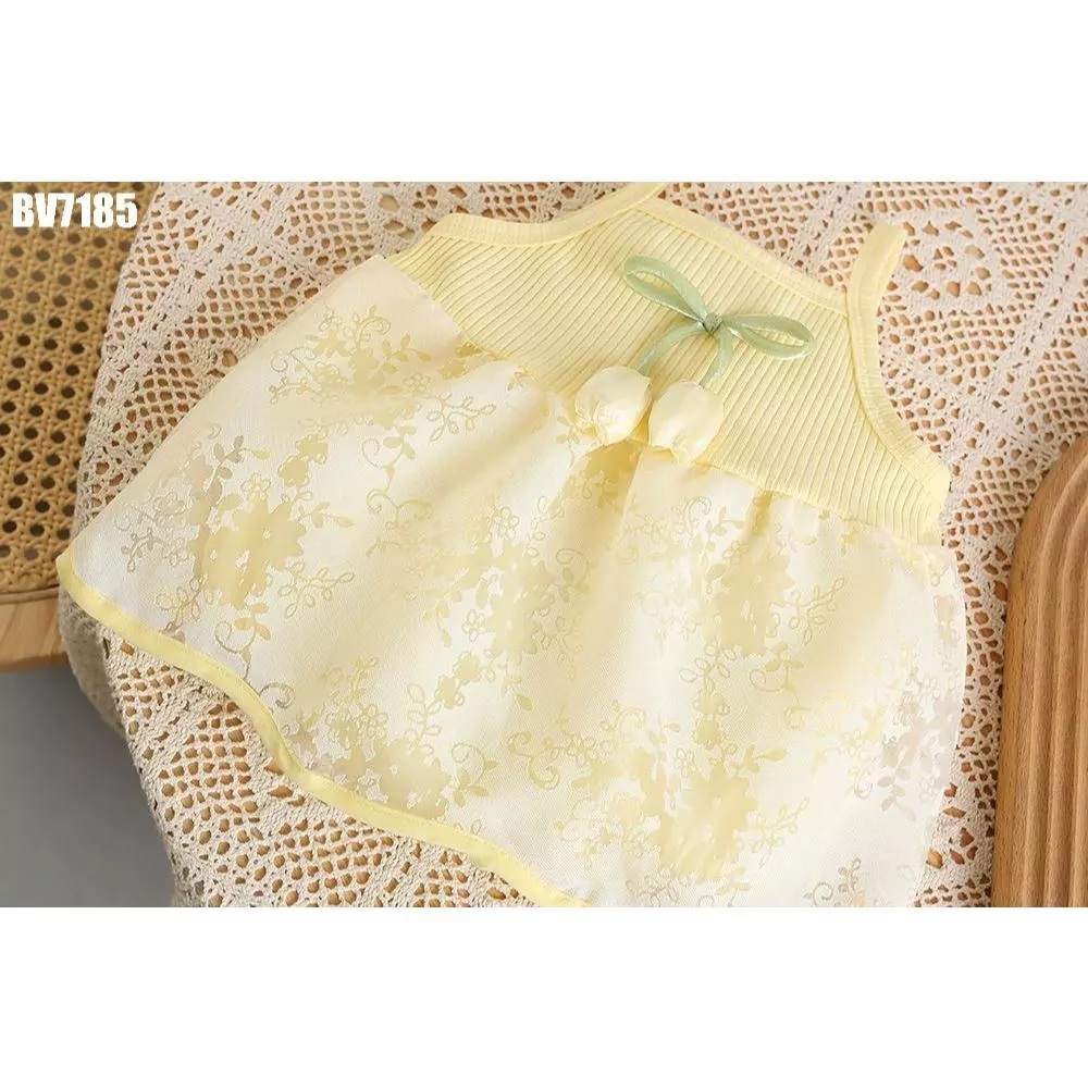 Body Váy Voan 2 Dây Hoa Tulip Cho Bé Gái Sơ Sinh 1 2 Tuổi Từ 5-13kg Dành Cho Bé Gái