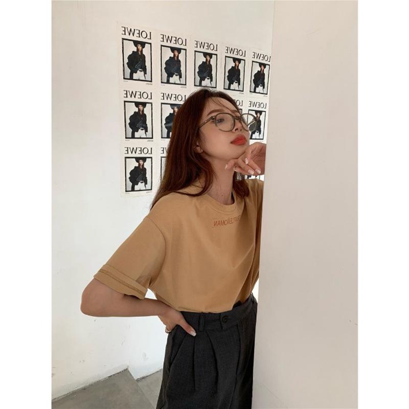 MS6658 Áo thun nữ cổ tròn basic in chữ Gentlewoman