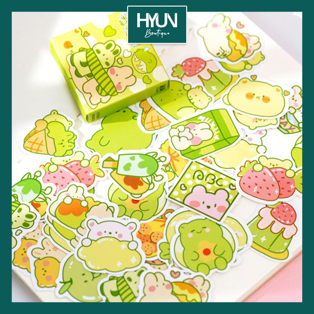 Set 300 Sticker dán - hình dán trang trí dễ thương theo chủ đề Hyun Boutique hoặc Hộp lẻ 50 sticker - 1