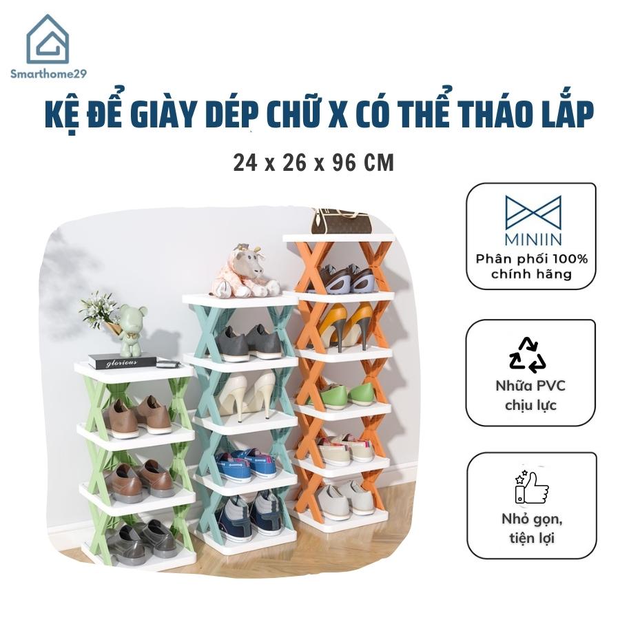 Kệ Để Giày Dép Chữ X Thông Minh Có Thể Tháo Lắp Gấp Gọn - Kệ Nhựa 5 Tầng Cao Cấp Để Đồ Trang Trí Đa Năng Tiện Dụng - CHÍNH HÃNG MINIIN