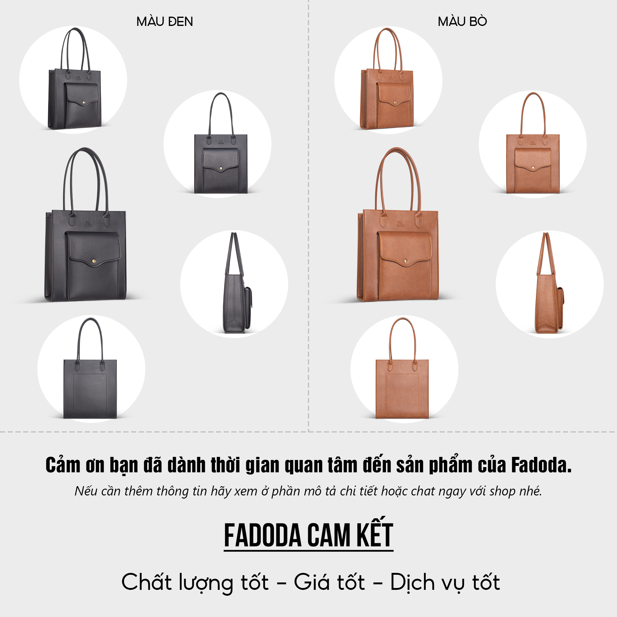 Túi xách đeo vai thời trang dáng đứng Fadoda FTX25