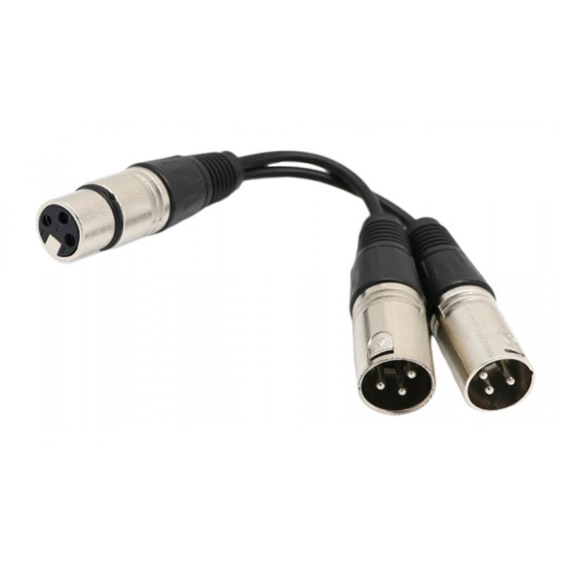 Dual 2 XLR Plug 3 Balanced Patch Cable Splitter Cord