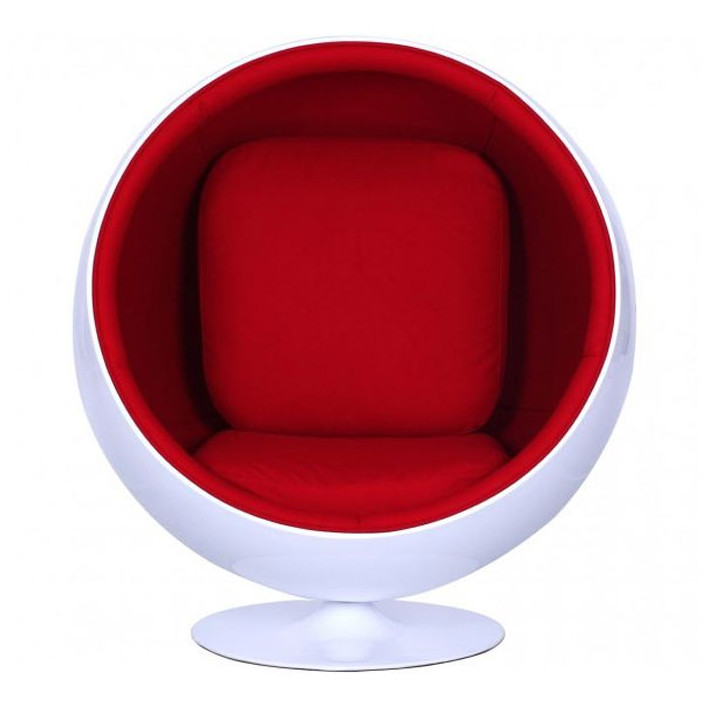 Ghế thư giãn Ball Chair màu đỏ vỏ trắng