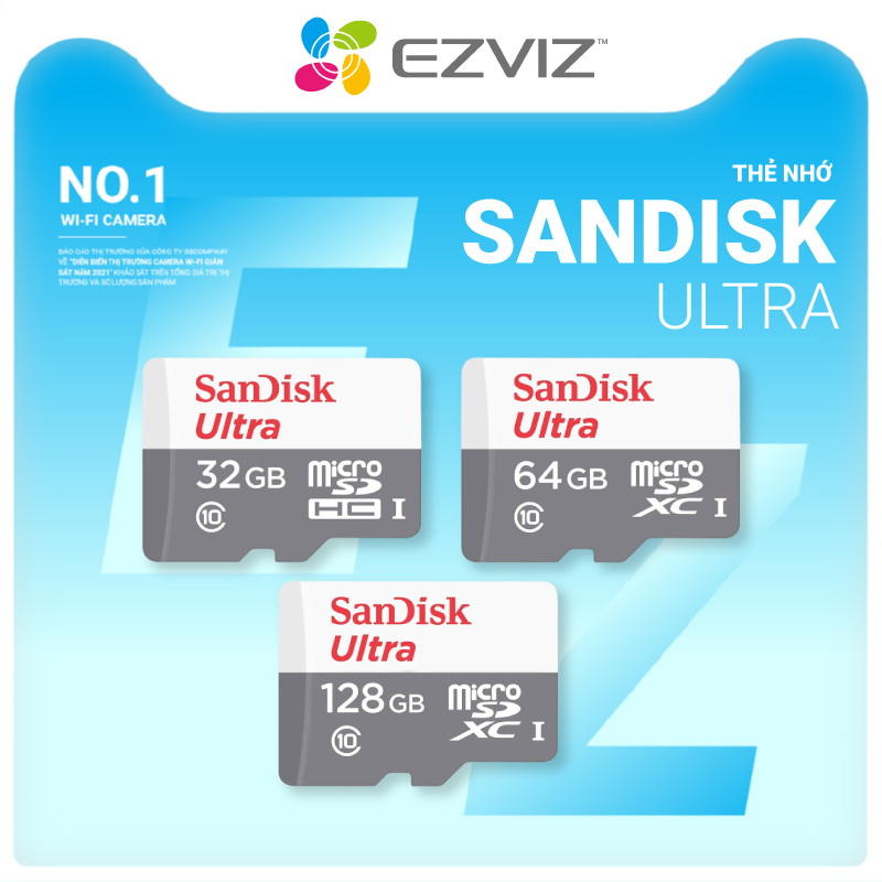 Thẻ Nhớ Micro SD 32Gb/64Gb, Class 10, Dành cho Camera EZVIZ--Hàng Chính Hãng--Bảo Hành 24 tháng