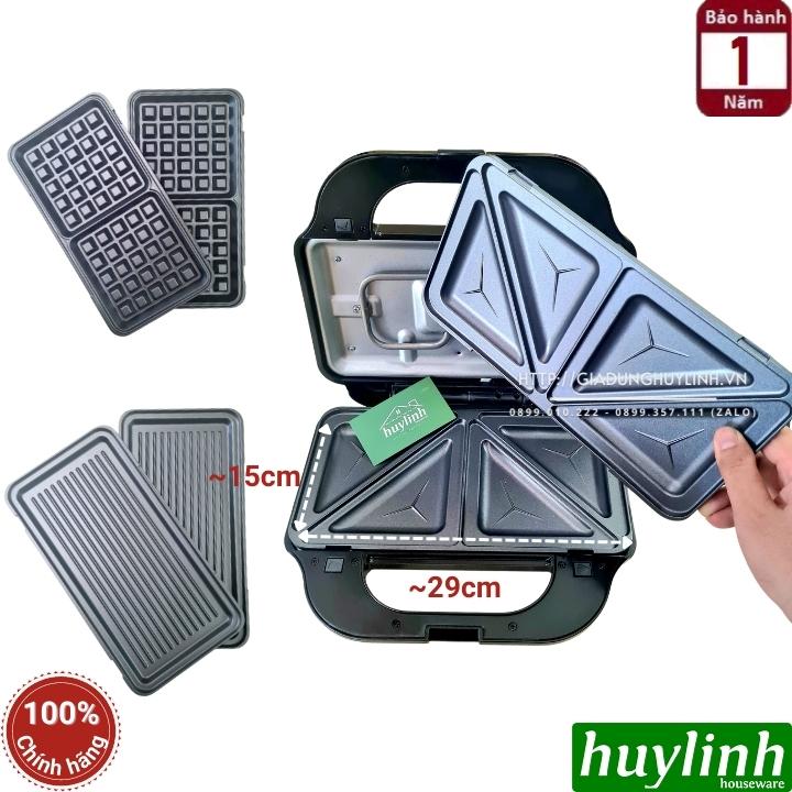 Máy - Kẹp nướng bánh sandwich 3 trong 1 Tiross TS9655 - 900W - Hàng chính hãng