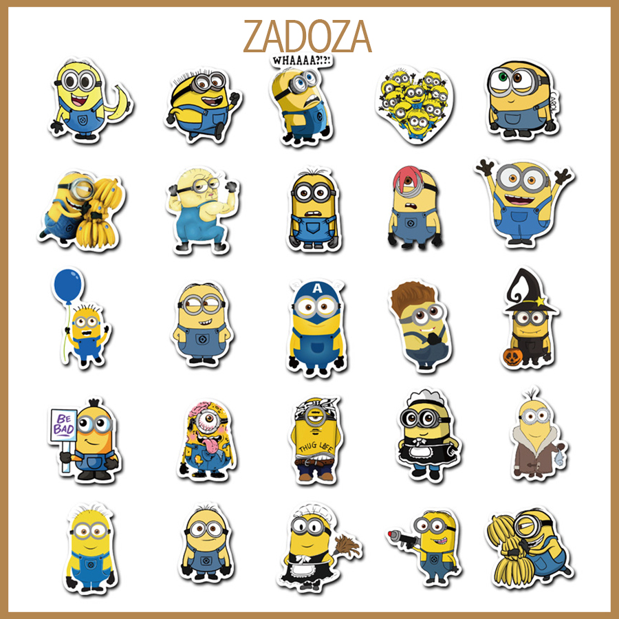 Sticker Minion decal dán laptop , điện thoại hình dán, miếng dán trang trí