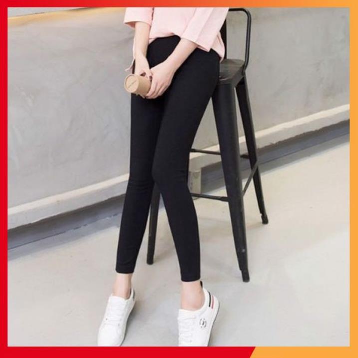 Quần legging nữ, Quần ống bó chất vải dày dặn, không lộ, co giãn tốt dễ phối đồ không lo lỗi mode